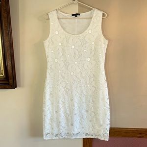 Tiana B M beautiful white lace Daisy Tank bachelorette party bride dress